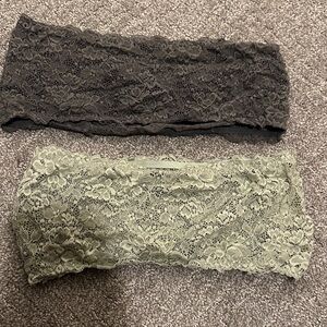Amazon Lace Bandeau Set - Black and Green